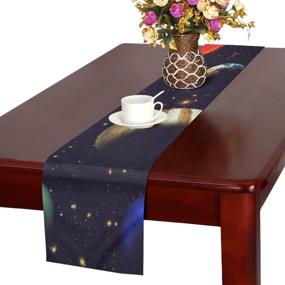 MKHERT Solar System Table Runner for Kitchen Wedding Party Home Decor 16x72 inch