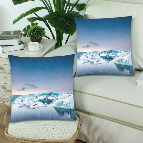 MKHERT South Iceland Throw Pillowcase Pillow Cover Cushion Couver 18x18 inch, Set of 2