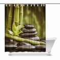 thumbnail image 1 of MKHERT Spa Natural Theme Zen Basalt Stones and Bamboo Decor Waterproof Polyester Bathroom Shower Curtain Bath 60x72 inch, 1 of 1