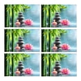 thumbnail image 1 of MKHERT Spa Natural Theme with Bamboo Massage Stones and Waterlily Placemats Table Mats for Dining Room Kitchen Table Decoration 12x18 inch,Set of 6, 1 of 4