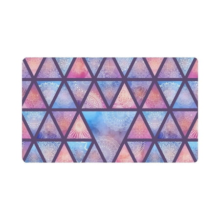 MKHERT Space Galaxy Tile Mandalas Bohemian Boho Pattern Doormat Rug Home Decor Floor Mat Bath Mat 30x18 inch