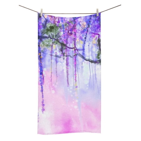 MKHERT Spring Purple Flowers Bath Towel Hand Towel Shower Towel Washcloth 30x56 inch
