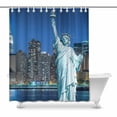 thumbnail image 1 of MKHERT Statue of Liberty with NYC New York City Cityscape at Night USA Waterproof Shower Curtain Decor Fabric Bathroom Set 66x72 inch, 1 of 1