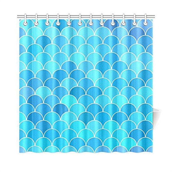 MKHERT Stylized Waves Shower Curtain Home Decor Bathroom Shower Curtain 66x72 inch