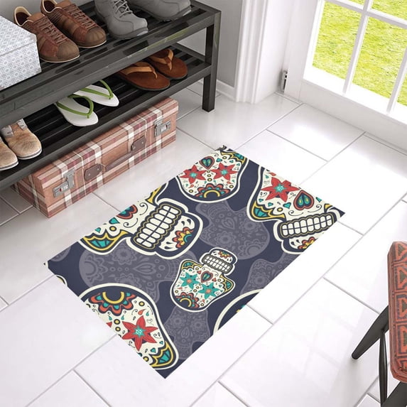 MKHERT Sugar Skulls Doormat Rug Home Decor Floor Mat Bath Mat 23.6x15.7 inch