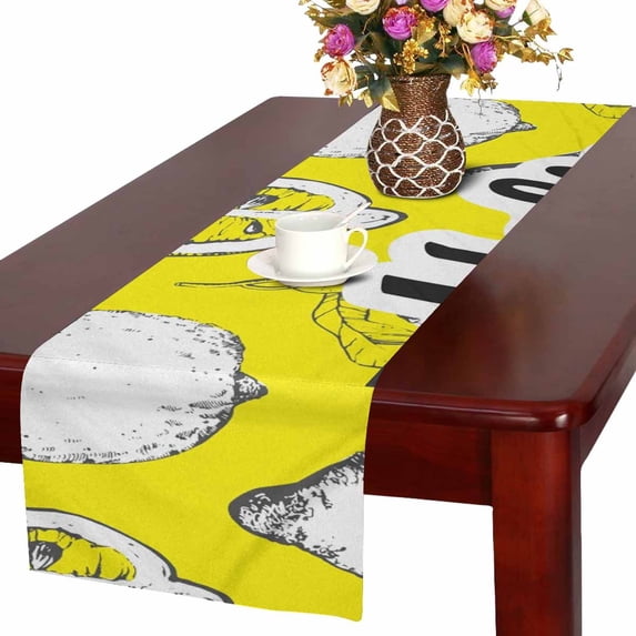 MKHERT Summer Lemon Table Runner for Kitchen Wedding Party Home Decor 16x72 inch