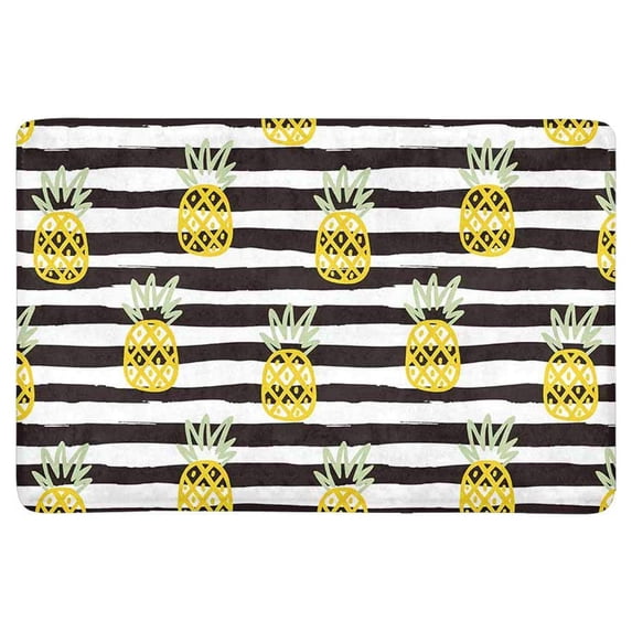 MKHERT Summer Print with Pineapple on Stripes Doormat Rug Home Decor Floor Mat Bath Mat 23.6x15.7 inch