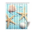 thumbnail image 1 of MKHERT Summer Sea Stars and Shells on Vintage Blue Wood Decor Waterproof Polyester Bathroom Shower Curtain Bath 60x72 inch, 1 of 1