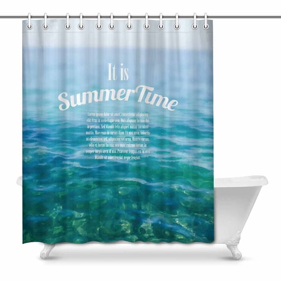 MKHERT Summer Time with Aqua Blue Tropical Ocean Sea Water Home Decor Waterproof Polyester Fabric Shower Curtain Bathroom Sets 66x72 inch