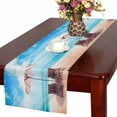 thumbnail image 1 of MKHERT Summer Tropical Hawaiian Beach Chairs on Sandy Beach near the Sea Table Runner Home Decor for Kitchen Dining Wedding Party 16x72 Inch, 1 of 2