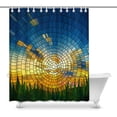 thumbnail image 1 of MKHERT Sunset in Blue Sky in Grass Stained Glass Window Waterproof Shower Curtain Decor Fabric Bathroom Set Hooks 60x72 inch, 1 of 1