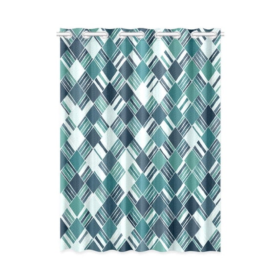 MKHERT Tartan Green Blackout Window Curtain Drapes Bedroom Living Room Kitchen Curtains 52x84 inch