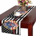 thumbnail image 1 of MKHERT Tattered Flag Red Line Fire Fighter Flag Table Runner Home Decor for Kitchen Dining Wedding Party 16x72 Inch, 1 of 2