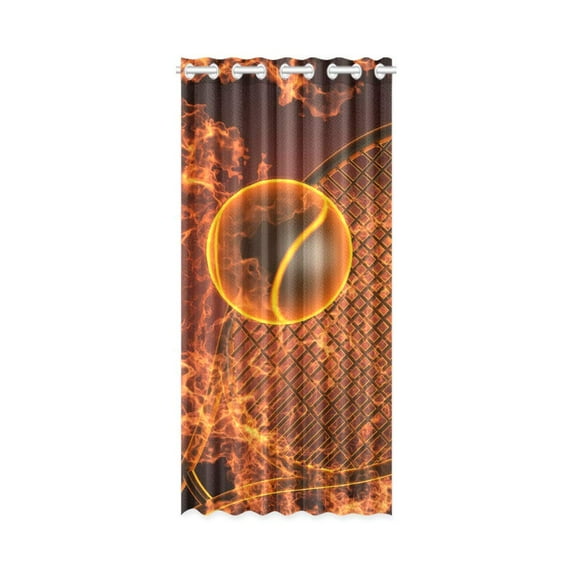 MKHERT Tennis Racket Blackout Window Curtain Kitchen Curtain 26x39 inch, 2 Panels
