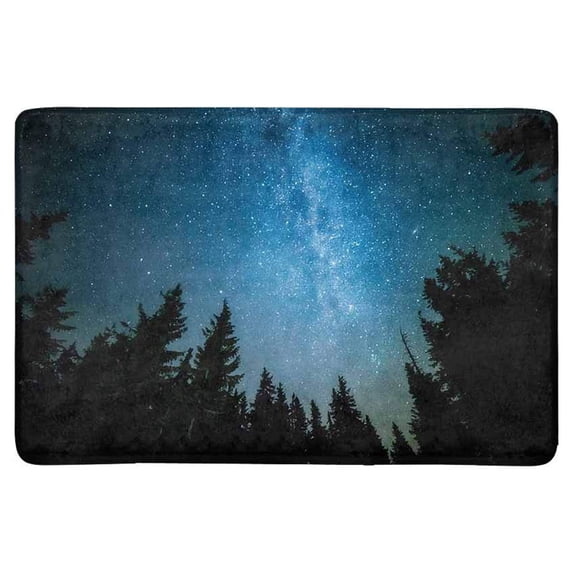 MKHERT The Milky Way Rises Over The Pine Trees On A Foreground Doormat Rug Home Decor Floor Mat Bath Mat 23.6x15.7 inch