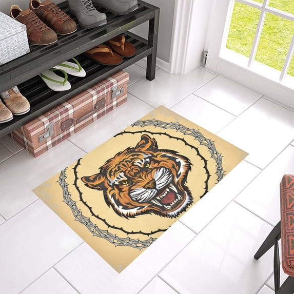 MKHERT Tiger Color Tattoo Doormat Rug Home Decor Floor Mat Bath Mat 23.6x15.7 inch
