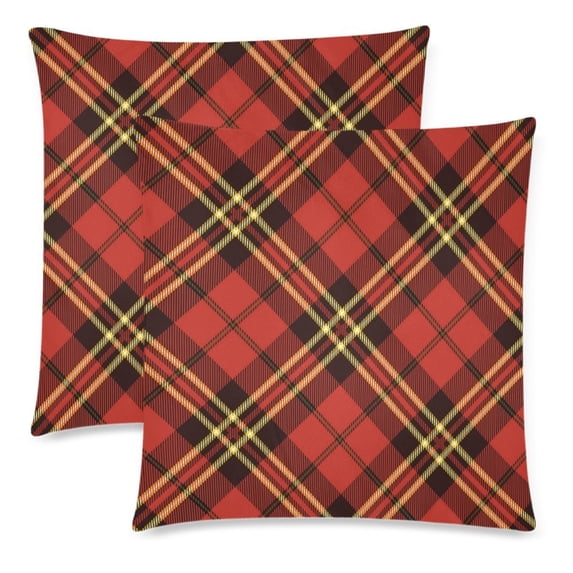 MKHERT Traditional Scottish Tartan Pillowcase Pillow Protector Cushion Cover 18x18 inch,Set of 2