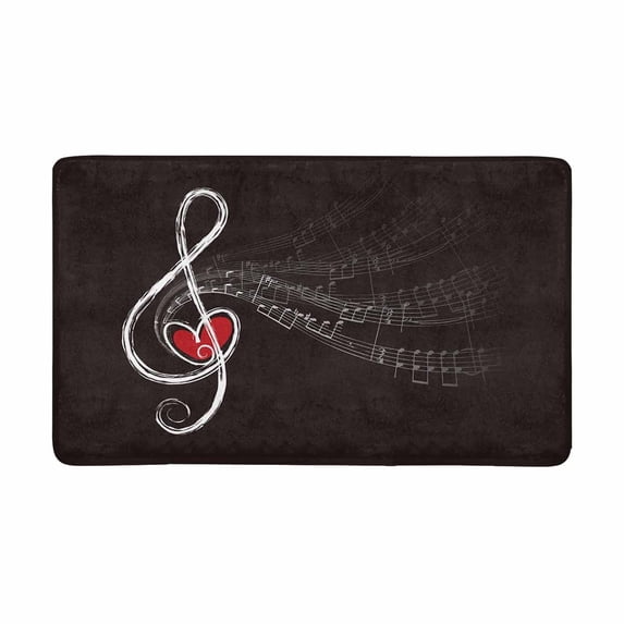 MKHERT Treble Love and Music Notes Doormat Rug Home Decor Floor Mat Bath Mat 30x18 inch