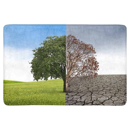 MKHERT Tree of Life Half Alive and Half Dead Tree Doormat Rug Home Decor Floor Mat Bath Mat 23.6x15.7 inch