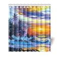 thumbnail image 1 of MKHERT Tropical Beach Sunset Sea Evening Landscape Painting Polyester Fabric Shower Curtain Bathroom 66x72 inch, 1 of 1