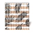 thumbnail image 1 of MKHERT Tropical Palm Leaves on Rose Gold Stripes Waterproof Shower Curtain Decor Fabric Bathroom Set 66x72 inch, 1 of 1