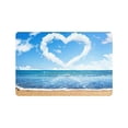 thumbnail image 1 of MKHERT Tropocal Beach and Sea Love Heart of Clouds On Blue Sky Doormat Rug Home Decor Floor Mat Bath Mat 23.6x15.7 inch, 1 of 3