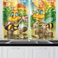 thumbnail image 1 of MKHERT Two Bees Cartoon Window Curtain Kitchen Curtain 26x39 inch,Two Piece, 1 of 3