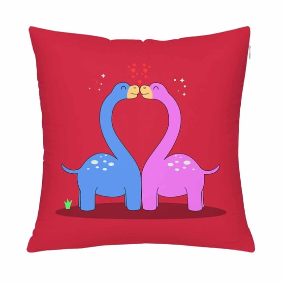MKHERT Two Dinosaur In Love Throw Pillowcase Pillow Cover Cushion Couver 18x18 inch