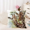 thumbnail image 1 of MKHERT Two Giraffes Throw Pillowcase Pillow Cover Cushion Couver 18x18 inch, 1 of 2