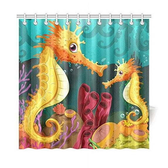 MKHERT Two Seahorses Shower Curtain Home Decor Bathroom Shower Curtain 66x72 inch