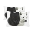 thumbnail image 1 of MKHERT Two Wolves Wolf Pillowcase Pillow Protector Cushion Cover 20x30 inch,Set of 2, 1 of 3
