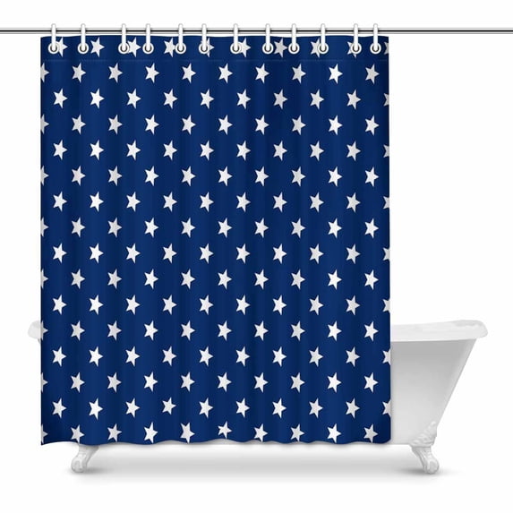 MKHERT USA flag colors starts Bathroom Shower Curtain 60x72 inch