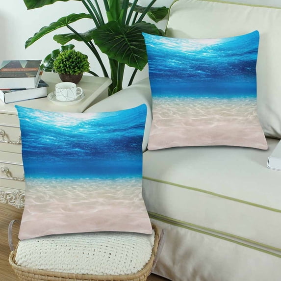 MKHERT Under Water Bule Ocean Throw Pillowcase Pillow Cover Cushion Couver 18x18 inch, Set of 2