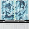 thumbnail image 1 of MKHERT Underwater Marine Animals Window Curtains Kitchen Curtain Room Bedroom Drapes Curtains 26x39 inch, 2 Piece, 1 of 3