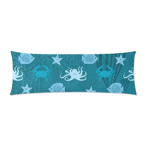 MKHERT Underwater World Body Pillowcase Pillow Protector Cushion Cover 20x60 inch