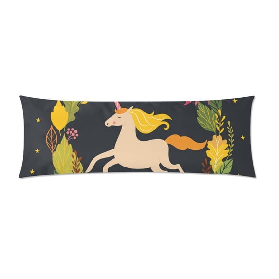 MKHERT Unicorn And Beautiful Wreath Body Pillow Pillowcase Pillow Protector Cushion Cover 20x60 Inch