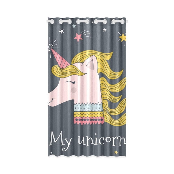 MKHERT Unicorn Blackout Window Curtain Drapes Bedroom Living Room Kitchen Curtains 52x84 inch