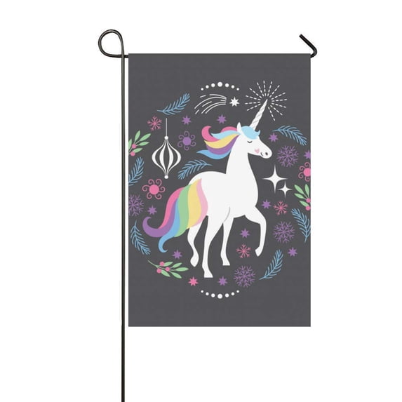 MKHERT Unicorn Garden Flag Outdoor Flag 12x18 inch