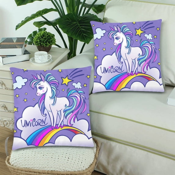 MKHERT Unicorn Throw Pillowcase Pillow Cover Cushion Couver 18x18 inch, Set of 2