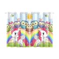 thumbnail image 1 of MKHERT Unicorn and Cute Owls Window Curtains Kitchen Curtain Room Bedroom Drapes Curtains 26x39 inch, 2 Piece, 1 of 3