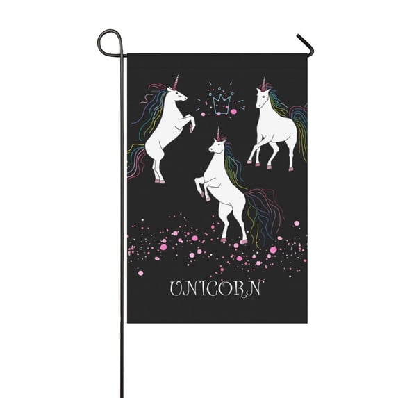 MKHERT Unicorns Garden Flag Banner Decorative Flag for Wedding Party Yard Home Outdoor Decor 12x18 inch