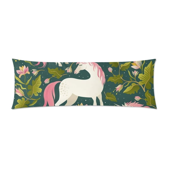 MKHERT Unicorns in Forest Body Pillowcase Pillow Protector Cushion Cover 20x60 inch