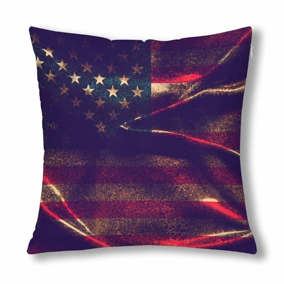 MKHERT Usa Flag Throw Pillowcase Pillow Cover Cushion Couver 18x18 inch