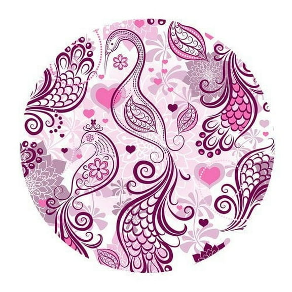 MKHERT Valentine Repeating Pink Pattern Round Mousepad Mat for Mouse Mice Size 7.87x7.87 inches