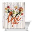 thumbnail image 1 of MKHERT Valentine's Day Love You Deer Horns Poppy Flowers Air Balloon Waterproof Fabric Shower Curtain Set Bathroom Hooks 60x72 inch, 1 of 1