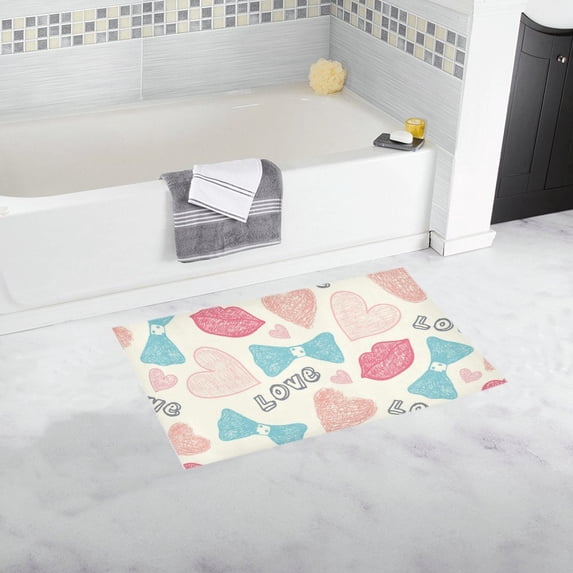 MKHERT Valentines Day Doormat Non-slip Bath Mat Floor Mat 30x18 inch