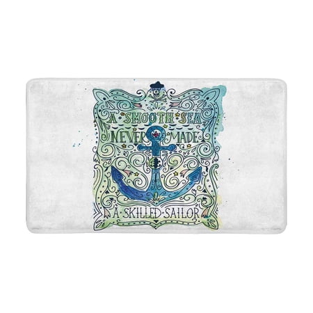 MKHERT Vintage Anchor and Crossbones A Smooth Sea Never Made A Skilled Doormat Rug Home Decor Floor Mat Bath Mat 30x18 inch