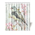 thumbnail image 1 of MKHERT Vintage Bird with Flowers on Wooden Design Waterproof Shower Curtain Decor Animal Fabric Bathroom Set 66x72 inch, 1 of 1