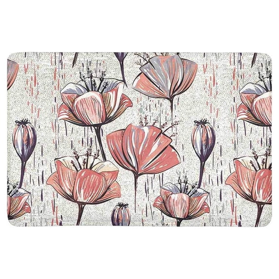 MKHERT Vintage Colorful Tulips Flowers Doormat Rug Home Decor Floor Mat Bath Mat 23.6x15.7 inch