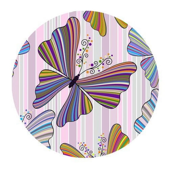 MKHERT Vintage Design Flying Butterfly Round Mousepad Mat For Mouse Mice Size 7.87x7.87 inches